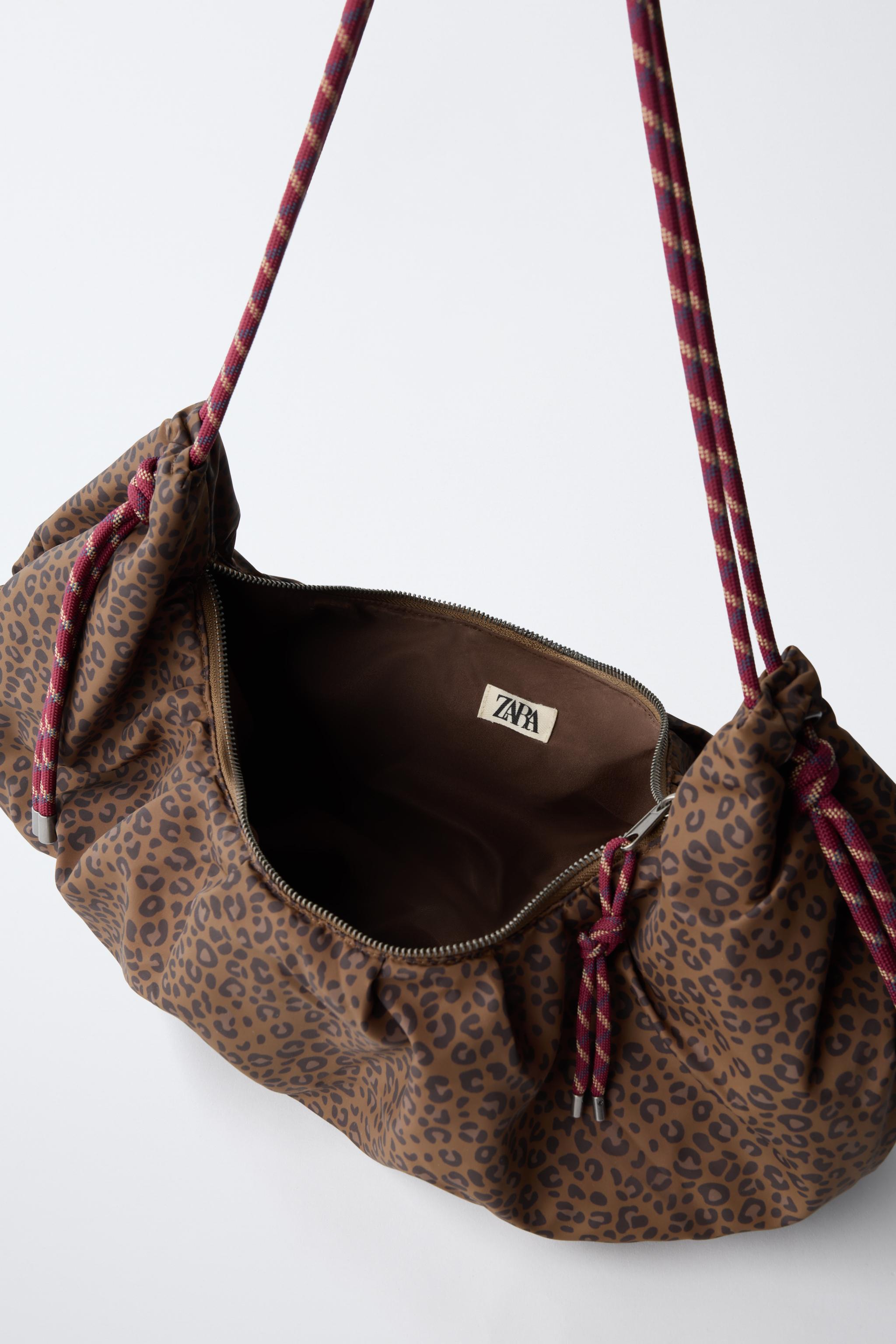 ANIMAL PRINT NYLON SHOULDER BAG